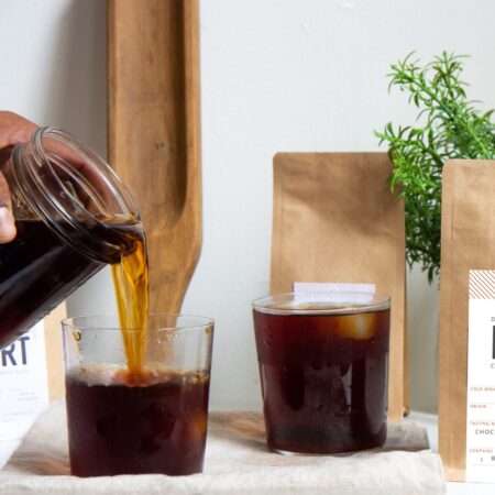 driftaway cold brew coffee pour into glass with ice